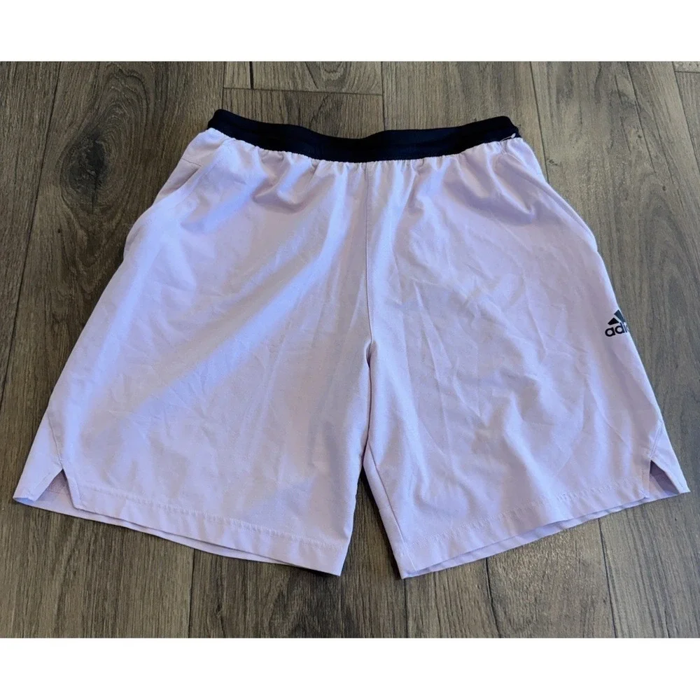 Adidas Men's Training Axis Knit 3.0 Shorts Pink AeroReady Zip Pocket Large